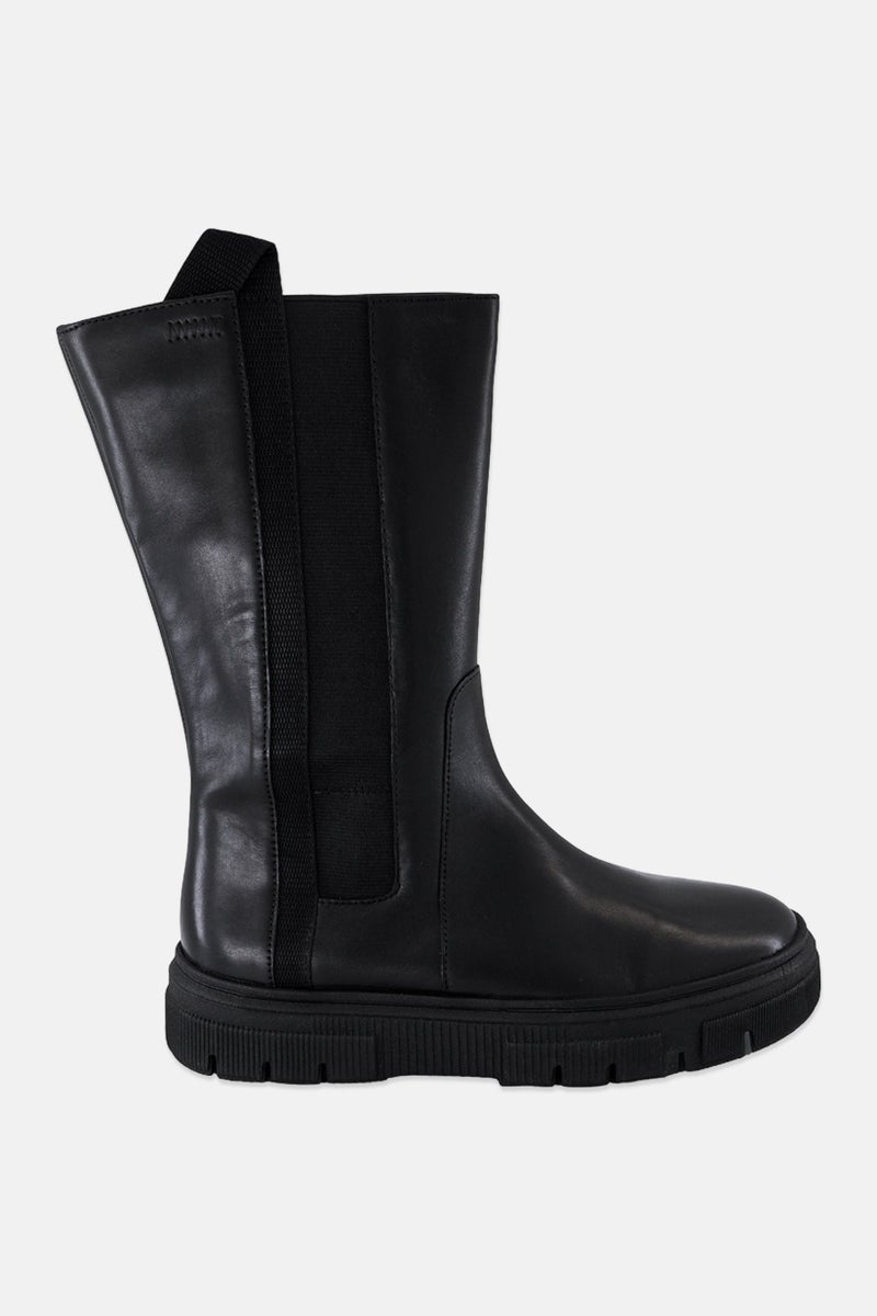 GEOX Women Isotte Zipper Closure Knee Length Boots, Black - Image 4